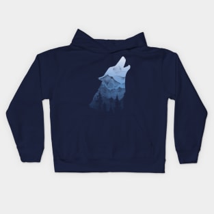 Wolf Beyond the Mountains Kids Hoodie